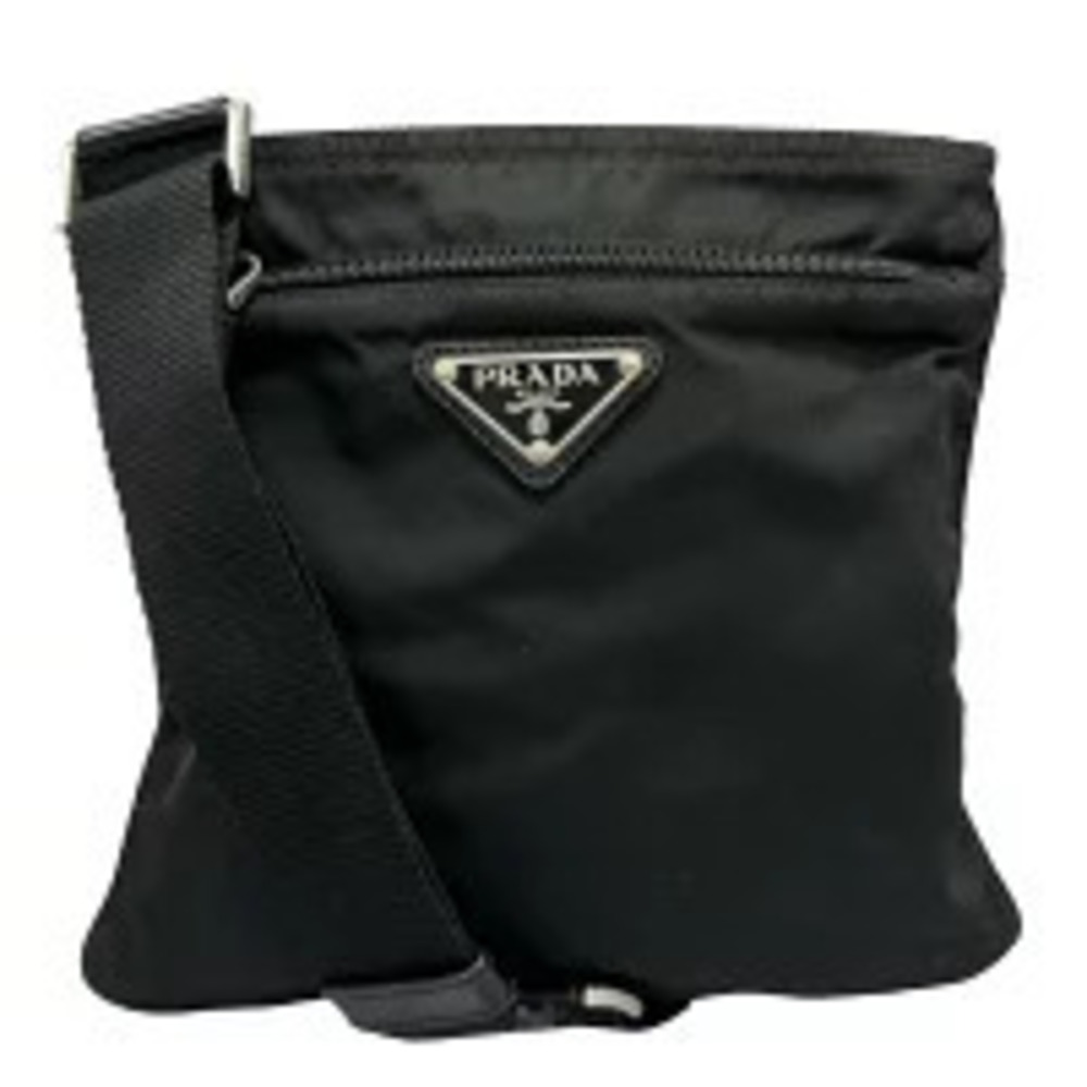 Prada Tessuto Triangle Crossbody Bag Black